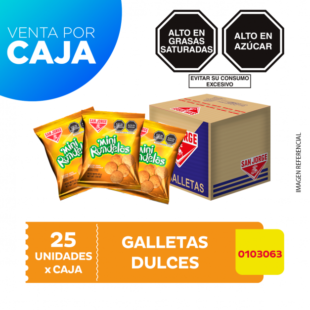Caja de Galletas Mini Rondelas 25 Unidades de 55 g c/u