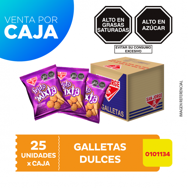 Caja de Galletas Fruta Mixta 25 Unidades de 55 g c/u
