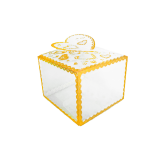 Caja PVC 2217 Cuadrada Bautizo Dorado x und