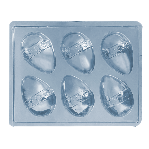 Molde Plástico Huevos de Pascua Estrellas x6