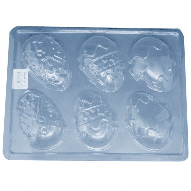 Molde Plástico Huevos de Pascua Diseño x6