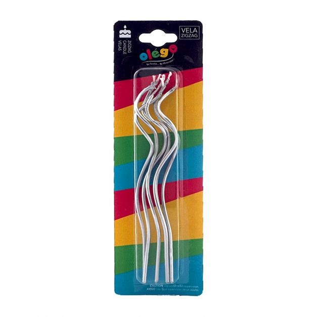 Velas ZigZag Plateado Olego x6