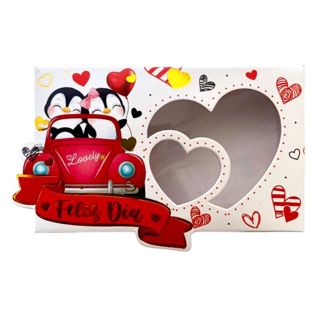 Caja Chocotejas x4 Pareja Pingüino San Valentín