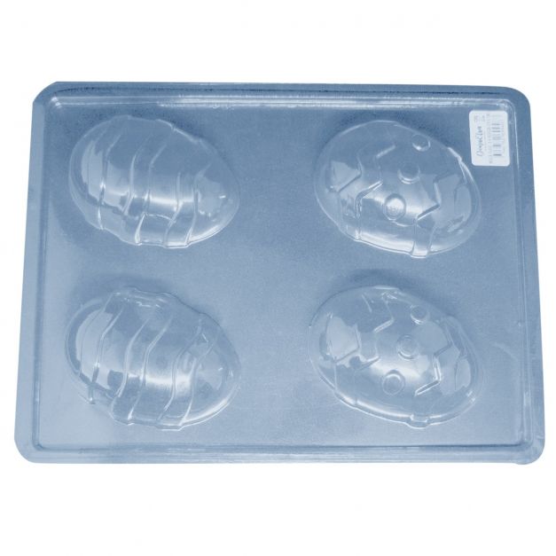 Molde Plástico Huevos de Pascua con Diseño x4