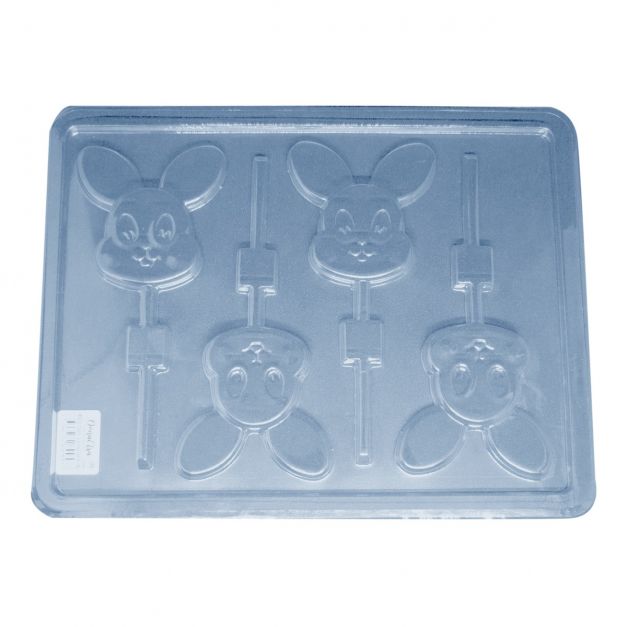 Molde Plástico Paletas Conejo Pascua x4