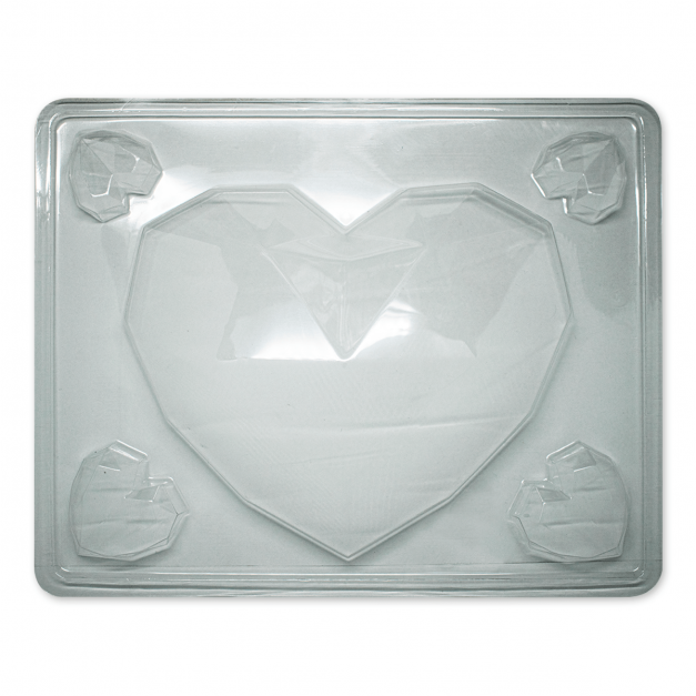 Molde Plástico Corazón Diamante x1