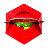 Caja Hexagonal Grande Papá Noel Esfera Navideña Navidad x und