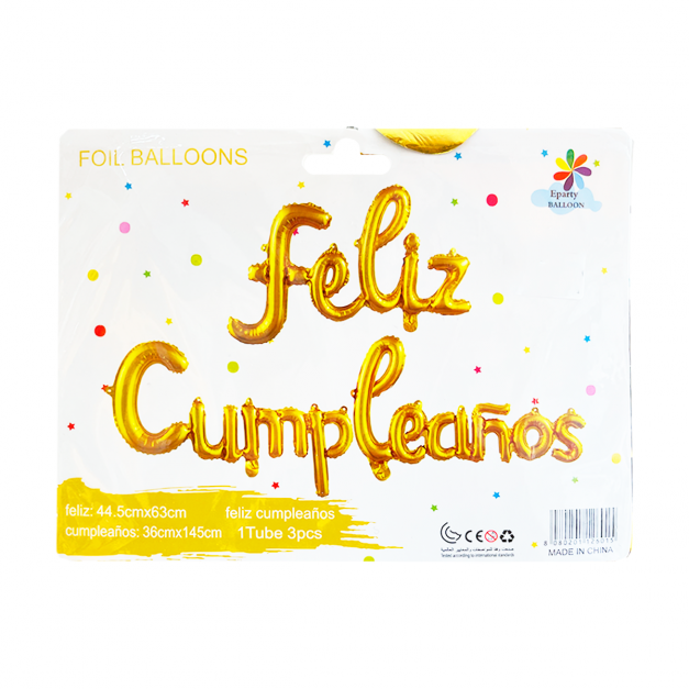 Globo Letrero Feliz Cumpleaños Colores Varios