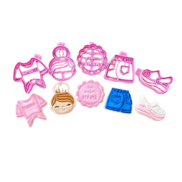 Set de 5 Cortador y Stamp Cupcake Modelo 3