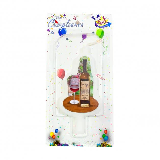 Vela con Diseño Botella Vino