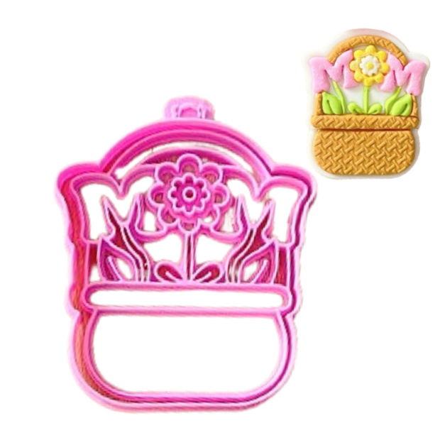 Cortador y Stamp Cesta de Flores