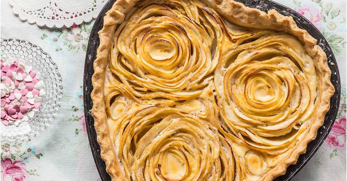 Receta: Pie Corazón de Manzana