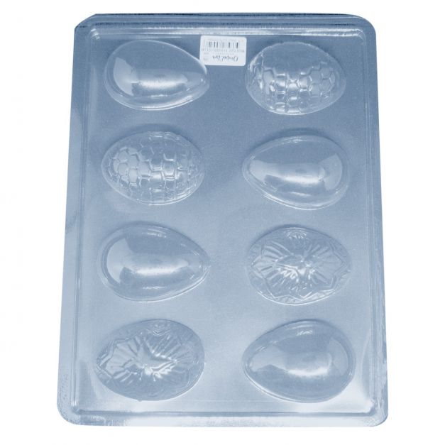 Molde Plástico Huevos de Pascua Con y Sin Diseño x8