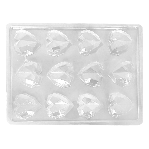 Molde Plástico Corazón Diamante x12