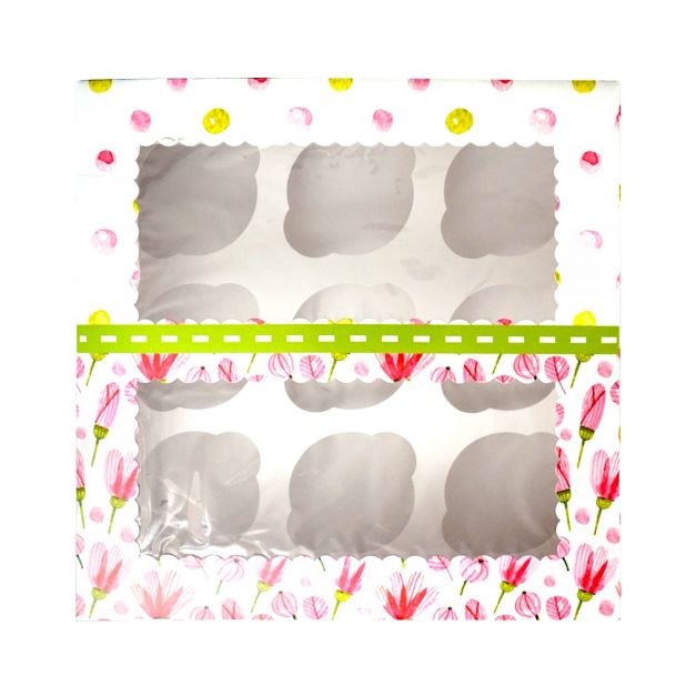 Caja Cupcake x9 Tulipanes Rosados