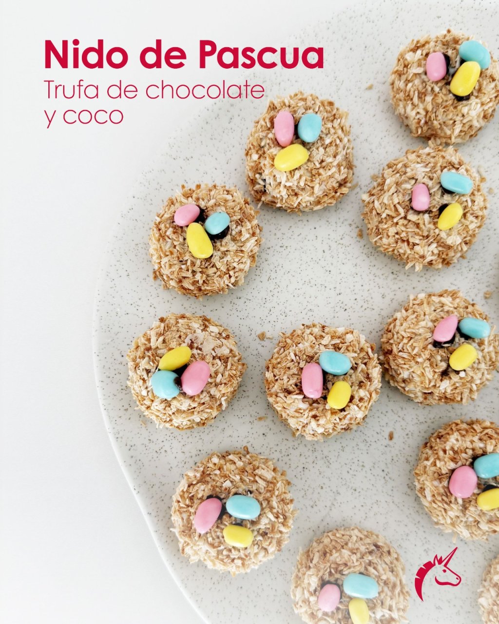 Nido de Pascua Trufa de chocolate y coco