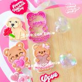 Cortador y Stamp Osita Corazón Amor