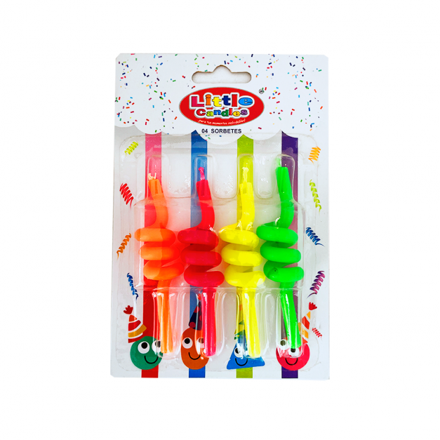 Vela Sorbete Colores x 4und