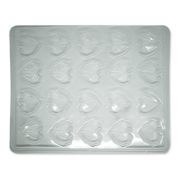 Molde Plástico Corazón Diamante x20