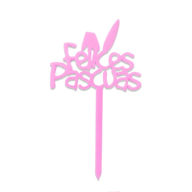 Topper Acrílico Felices Pascuas Colores Varios