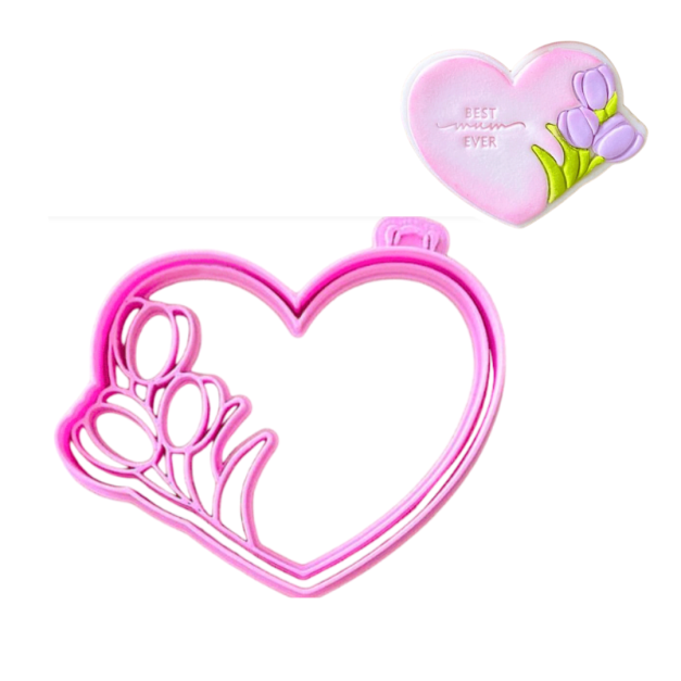 Cortador y Stamp Marco de Corazón Flores