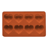 Molde de Silicona Corazón Diamante 8 Cavidades