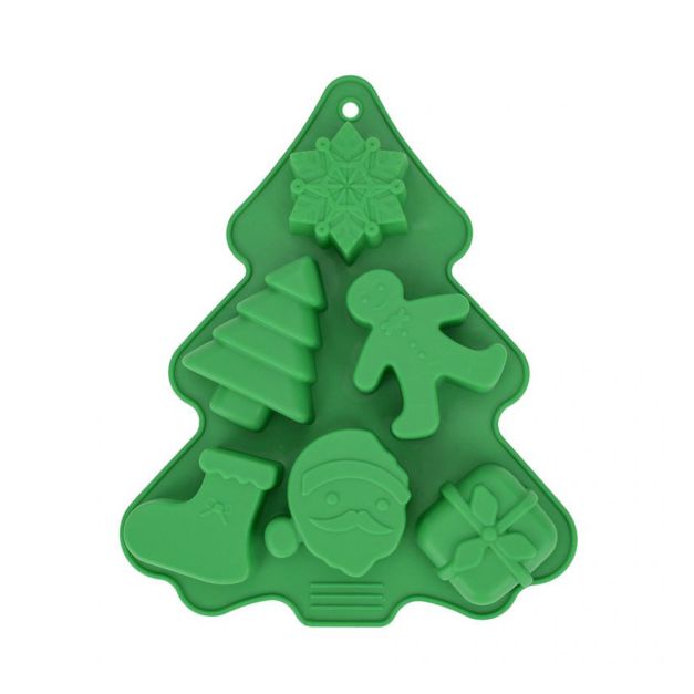 Molde Silicona Navidad Árbol x6 Cav