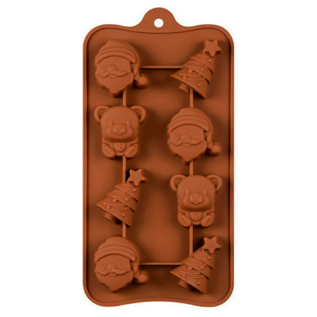 Molde Silicona Mix Personajes Navidad x8 Cav