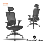 Silla Ergonómica Reclinable Con Slider Brazo 4D. Loop Negro
