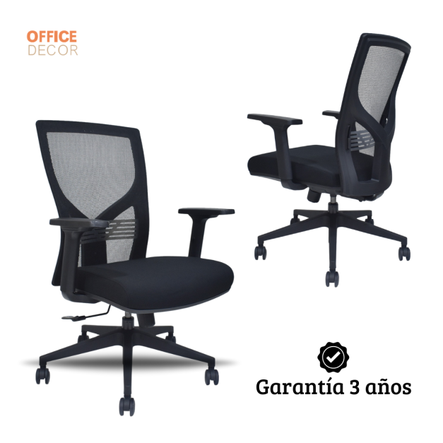Silla De Oficina Ergonómica Tom Reclinable Gerente Negro