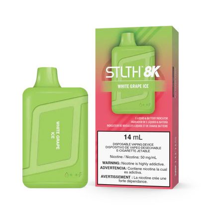 STLTH 8K- 8000PUFF - WHITE GRAPE ICE