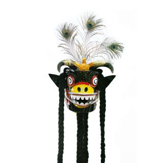 Máscara Diablico de Túcume - Plumas de pavo real - 2