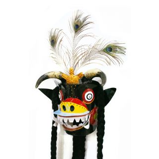 Máscara Diablico de Túcume - Plumas de pavo real - 3