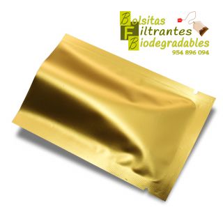 Sobre bilaminado dorado opaco termosellable