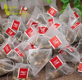 Bolsita filtrante pirámide de nylon con etiqueta "Tea" - 2