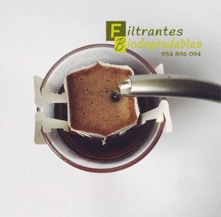Bolsita filtrante con asa para café