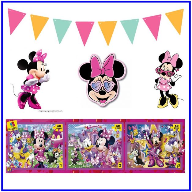 ROMPECABEZA 3 EN 1 COD 039-60 (60 PZAS) - MINNIE