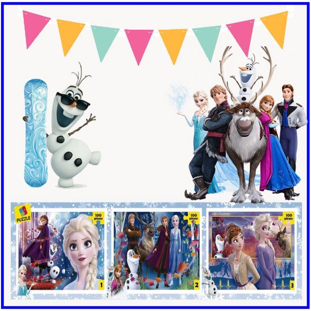 ROMPECABEZA 3 EN 1 COD 027-100 (100 PZAS) - FROZEN 1