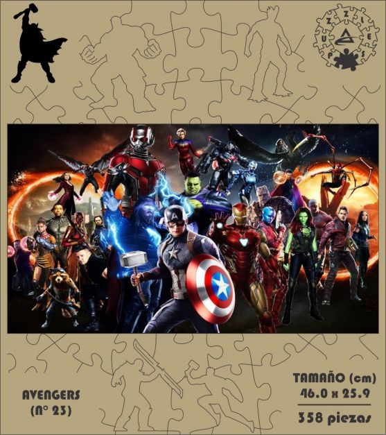 ROMPECABEZA MADERA MDF AVENGERS 23 (358 PZAS)