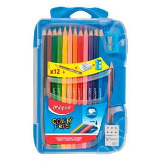 COLORES LARGO X 12 MAPED +TAJADOR+BORRADOR+LÁPIZ