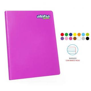 CUADERNO SCOOL 80H RAYADO SURTIDO C/MARCO ROJO