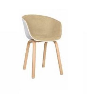 SILLA VOLGA BEIGE TAPIZADA