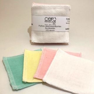 Paños desmaquillantes reusables pequeños
