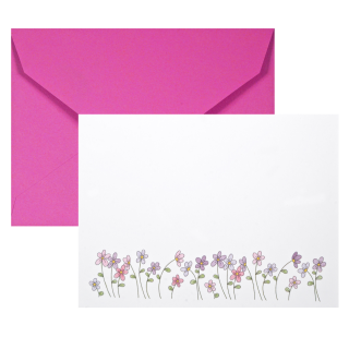 Pack de tarjetas - Tulipanes lilas y rosados