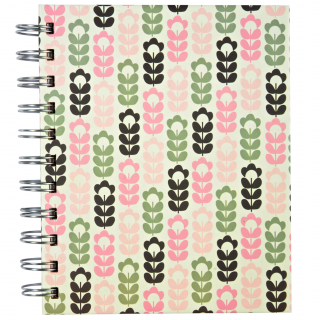 Libreta A6 - Flores rosas y verdes