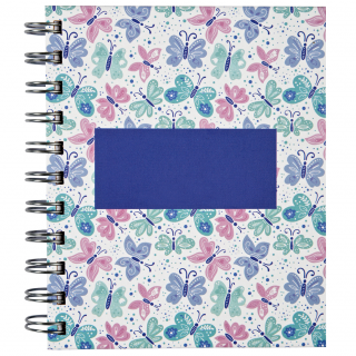 Libreta A6 - Mariposas lilas y verdes