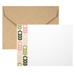 Pack de tarjetas - Flores rosadas y verde olivo