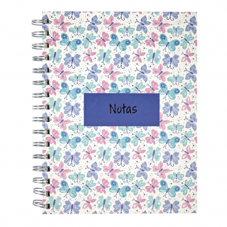 Cuaderno A5 - Mariposas lilas y verdes