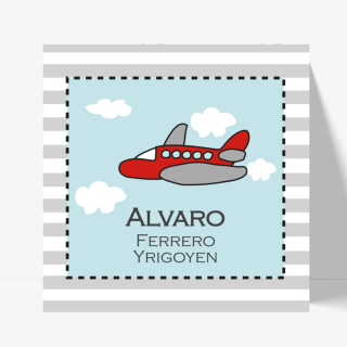 Tarjetas niños - Red plane