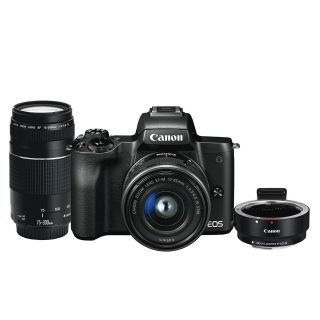 Combo 55 (Camara Canon M50 + Lente Ef M 15-45mm Is Stm + Adaptador Ef-Eos M + Ef 75-300mm
